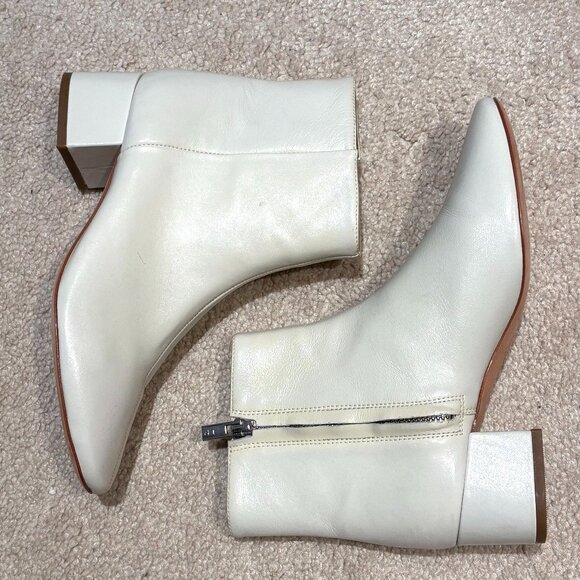Loeffler Randall White Leather Chelsea Boots - Picture 1 of 10
